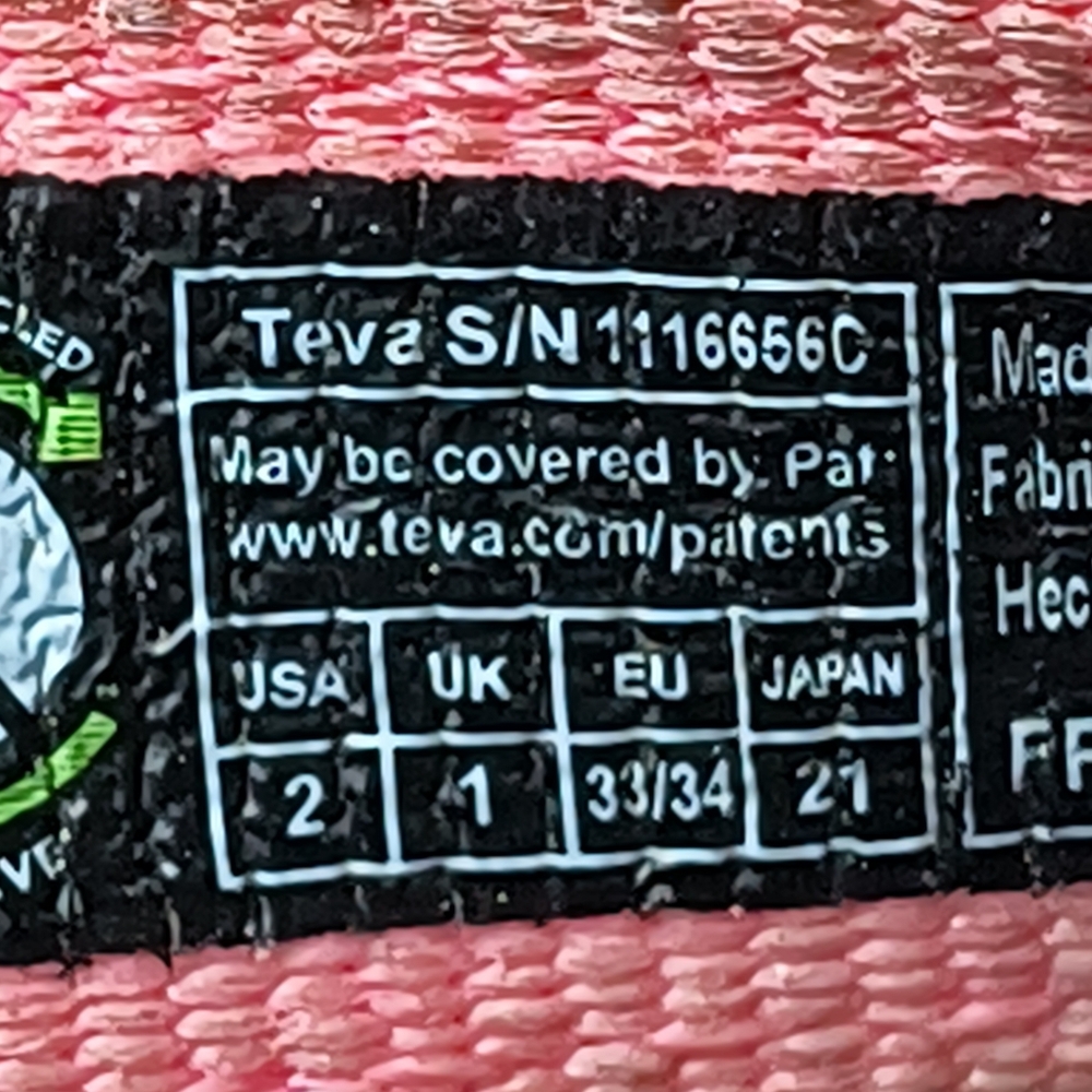 Teva Original Universal Colorful Little Girl Size 2 Sandals - Picture 8 of 11